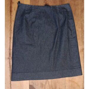 Eccoci Denim Skirt Womens 6 Charcoal Knee Length Zip Career Minimalist Preppy
